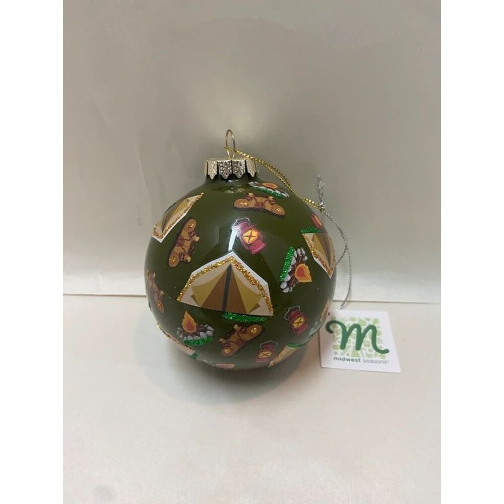 Camping Ball glass ornament